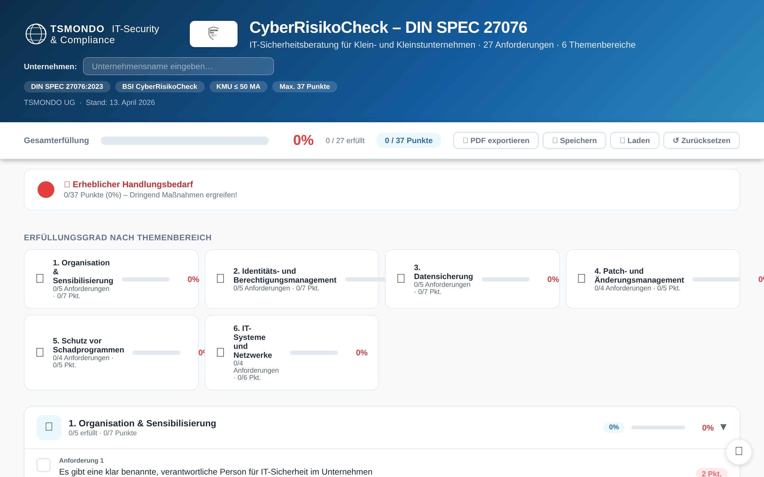 DIN SPEC 27076 KMU-Checkliste – Ansicht 1